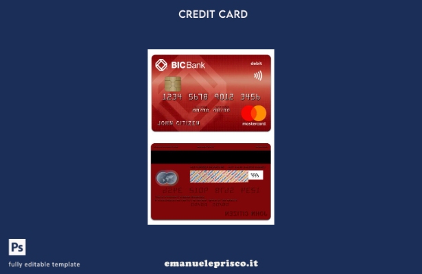 modello di carta di debito mastercard BICBank Cambogia stile verificato